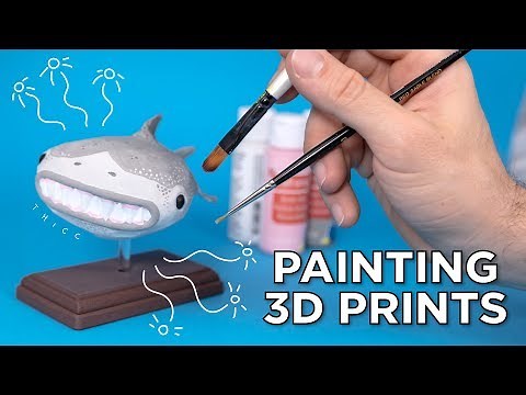 Painting 3D Prints with Cheap Acrylic Paint // 3D Scanning, Printing,and Painting a Great WIDE Shark