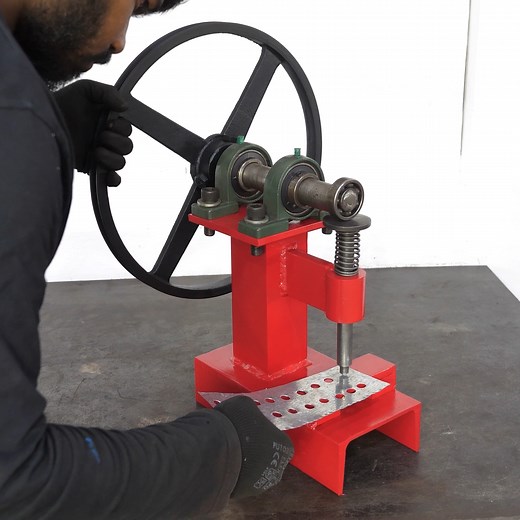 WOW! Amazing Technique Of Making A Hole Punching Machine Hello Everyone! Today I show you how to make a very simple sheet metal hole punching machine. I used scrap metals in my workshop to make this diy sheet metal punch. This homemade sheet metal punching machine is very cheap and simple to make at home. Hole can be very fastly made on the sheet metals with this homemade machine. Not much physical effort is required to punch the holes on the sheet metals by using this homemade sheet metal hole
