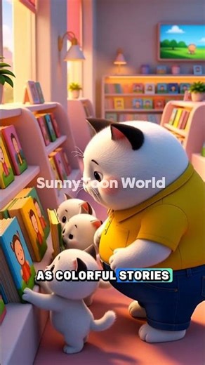 Quiet library visit/3d cartoon animation/cute cat cartoon#shorts #3dcartoon #funny #cat #cute #