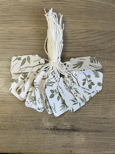 Green and White Floral Garden Price & Gift Tags – Pre-strung With Cotton String (set of 25) - Etsy