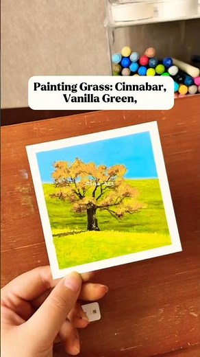 How to draw autumn tree easy for BEGINNERS🤫#art #oilpastel #shorts #howtodraw #easydrawing