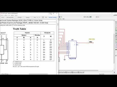 Multiplexores – Parte 8 (Multisim: Mux 8 a 1 y Mux 16 a 1, 74LS151)