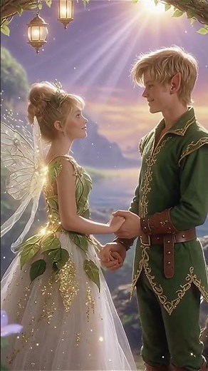 Peter Pan & Tinker Bell Wedding | Magical Neverland Fairy Tale AI Art
