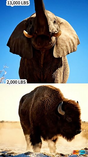 Elephant vs Bison: Size Wars! 🐘🦬 #shorts