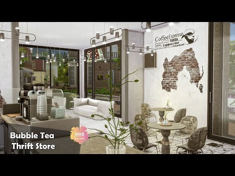 BUBBLE TEA THRIFT STORE | SIMS 4 CC SPEED BUILD | DOWNLOAD LINK (TRAY+CC)