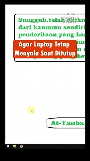 Cara Agar Laptop Tetap Menyala Saat Ditutup | Windows 10 | #shorts