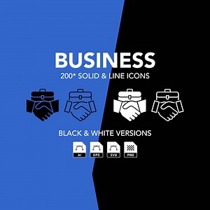 200 Business Icons Bundle: Outline & Solid (ai, Eps, Png, Svg) - Etsy UK