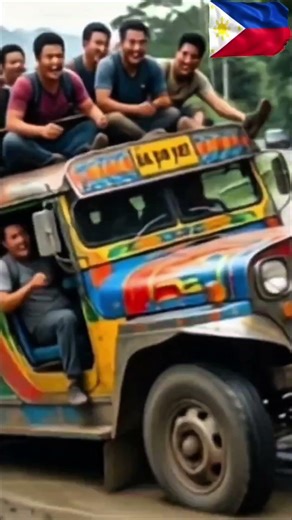 Meanwhile in PH Jeepney vs US Bus 😂 Epic ride survival! #DannyMusic #ViralPH #Jeepney #funny #viral