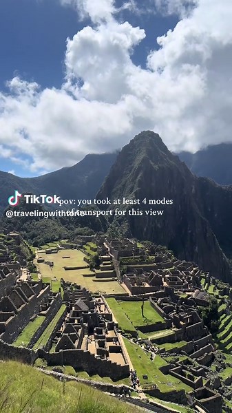 Took a plane, taxi, bus, train, and another bus just to get here! & quite a bit of walking (some intentional, some not). 🚌🚞 Was it worth it? Absolutely. Seeing Machu Picchu was the adventure of a lifetime for us! #machupicchu #visitperu #perutravel #traveltiktok #travelinspo