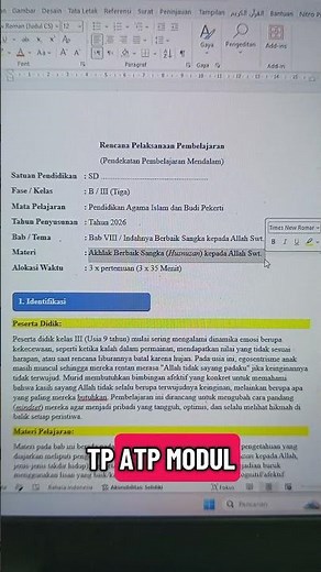 Elementary School Islamic Education (PAI) Teaching Module - 2026 CP Version 20