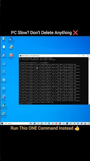 del /s /q %temp%\* | Instantly Remove Hidden Junk Files | Computer Tips & Tricks
