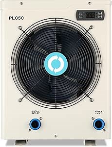 Above Ground Pool Heater, Max 15826BTU Electric Swimming Pool Heat Pumps for Pools up to 4000 gallons, Fits 9/11/15 Foot Pool and Spas, 120V/60Hz, PLC50