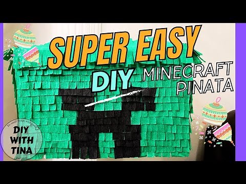 ⛏🧱 DIY Minecraft pinata (super easy) | DIY with cardboard box