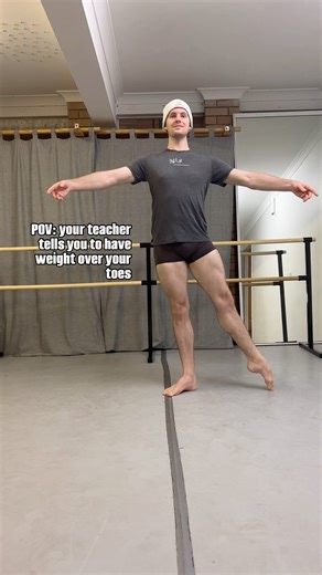 Weight over toes is a problematic correction and shouldn’t be used as a blanket way to align the body. Before people jump in to tell me I’m wrong, hear me out. The farther your weight shifts over your toes while on flat, the more you lose connection with your deep rotators as your weight sinks into you standing hip. The heel on the floor actually supports rotation and requires pressure into the floor for the correct feedback to travel through the leg. Think of creating a straight line from the m