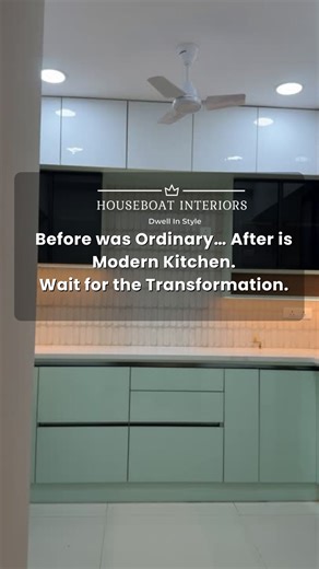 A Kitchen is the heart of every home ❤️ . Here how we turned an ordinary space into to a modern kitchen 😍 Planning interiors for your home or apartment? Houseboat Interiors specializes in modern & luxury home interiors with complete end-to-end execution. Dm Us 💌 📲 91 70324 96558 📍 Kondapur, Hyderabad Let’s design a home you’ll love coming back to 🏡. #houseboatinteriorshyd #interiordesign #modularkitchen #homedesign #beforeafter | Houseboat Interiors - Top Interior Designers In Hyderabad