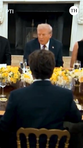 27K views · 107 reactions | US President Donald Trump hosted top tech executives at the White House to showcase AI research and highlight investments across the country. Over dinner, he asked Apple’s Tim Cook about his U.S. investments — here’s what Mr. Cook said. | The Hindu | Facebook