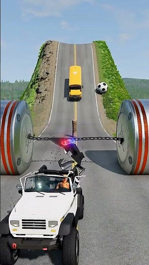 Bus vs Giant Hydraulic Crusher – Who Survives?!”#supercars