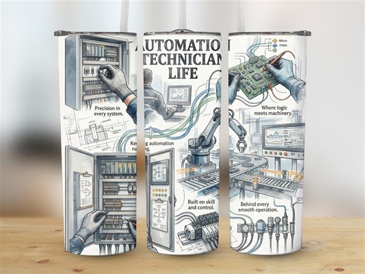 Automation Technician Life Digital Download, Robotics Engineer Gift, PLC Control Panel Illustration, High-resolution Tumbler Wrap 300 DPI - Etsy