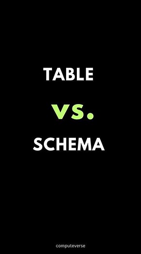 SQL TABLE Vs. SCHEMA ✍️