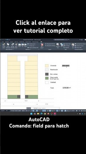 AutoCAD comando Field para Hatch