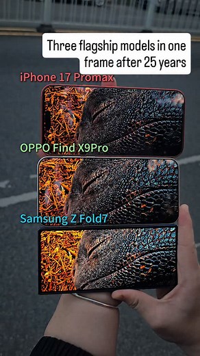 735K views · 13K reactions | Three flagships in 25 years Comparative display of outdoor color reproduction | Trendy Tech Review | Facebook