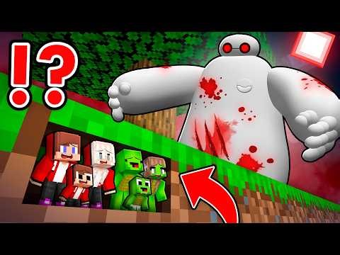 JJ and Mikey Family Use TINY MOD To Prank SCARY BAYMAX.EXE In Minecraft! - Maizen