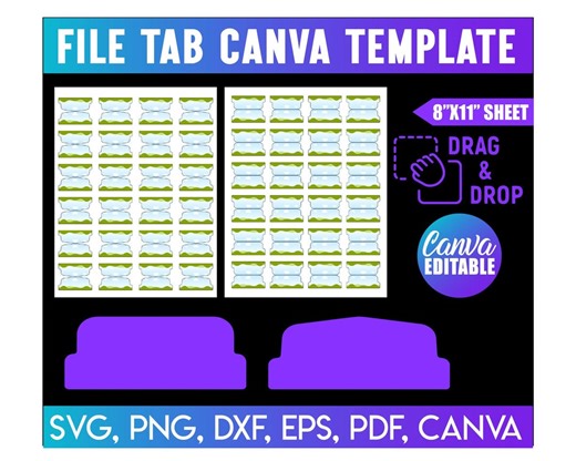 File Tab Template, Planner Tab Template, Journal Tab Template, File Folder Labels, Folder Tag, Journal Tab Template, Blank Page Tab - Etsy