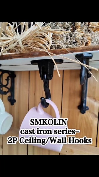 2 Pack Cast Iron Ceiling Hook,Industrial Coat Hook,Chandelier Hooks,Plant Pot Hanger