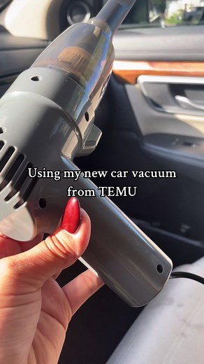 Using my new car vacuum from TEMU. Its ok! Made a tiny difference lol🤷🏻‍♀️ #temu #temufinds #carvacuum #honestreview #fyp #parati #cleantok #meh