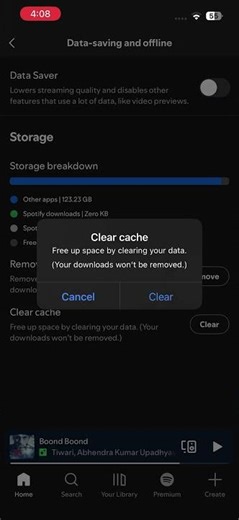 How to clear spotify cache