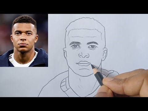 Realistic Kylian Mbappé Portrait Drawing Tutorial
