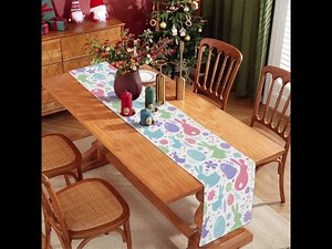Happy Easter Table Runner,DIY Paint Bunny Rabbit Watercolor Table Runners,Easter Eggs Table Cloth Spring Summer Party Decorations and Supplies for Home Kitchen -13×72'' (Multicolour, 13" x 72")