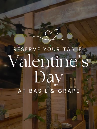 ❤️ Valentine’s Day is this Saturday ❤️ Still need plans? Tables are filling fast. Make sure you book ahead and celebrate with great food and great company. #BasilAndGrape #ValentinesDay #ValentinesPlans #DateNight #ItalianFlavours