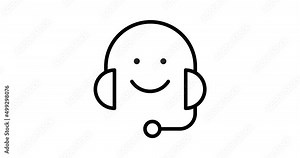 support service animated outline icon. support service line icon 4k motion design for web design, mobile apps, ui design.