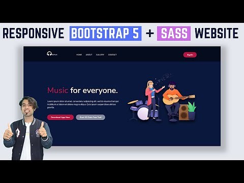 🔴 Create Responsive Animated Website Using Bootstrap 5 and SASS in Hindi in 2020