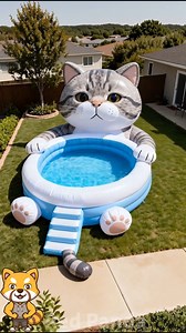 Nearly impossible to believe, but these inflatable cat-shaped pools are amazing! | Red Panda Designs