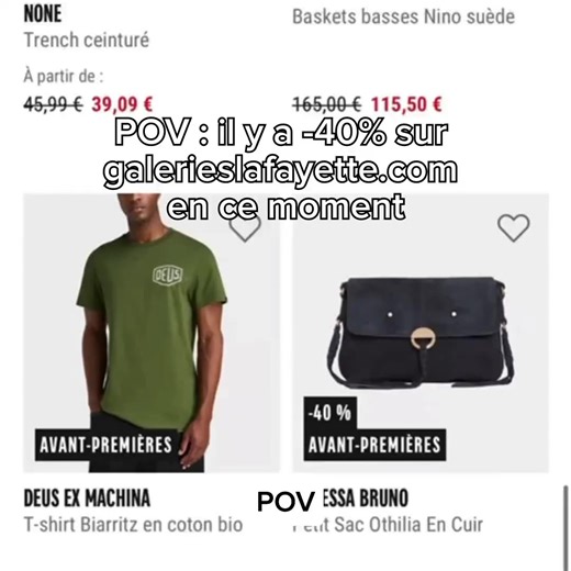 Avant-Premières Soldes 🛍️ Jusqu'à -40% sur une sélection de marques iconiques : trouvez vos pièces coup de cœur à prix réduits | Galeries Lafayette