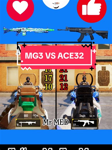 MG3 vs ACE32 Damage Comparison in PUBG Mobile