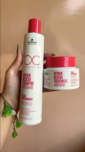 Schwarzkopf bonacure repair rescue shampoo & mask #haircare #hair #keratin #smoothening #bonacure