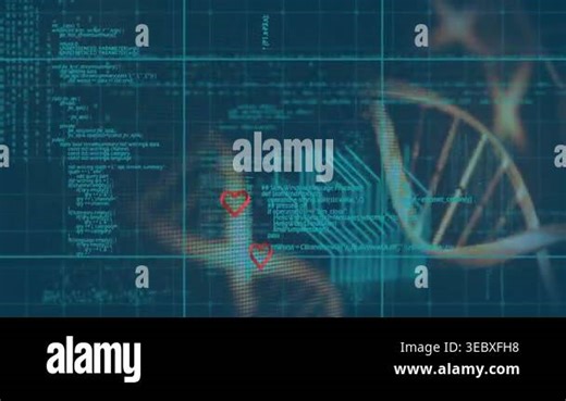 Animation of computer and scientific data processing on black background. Global computing technology and data processing concept digitally generated video Stock Video Footage - Alamy