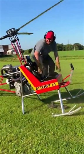 First Try Epic Fail… Second Try Actual Helicopter Flight! 😂🚁 #GoKartHelicopter #NeverGiveUp