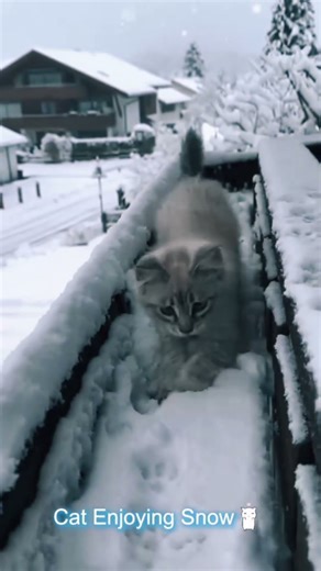 snow 🥰 #cat #cute #funny #youtubeshorts #chat #viral #kitten #trending #funnycats #pets #fyp #love