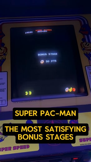 These bonus stages are so satisfying on Super Pac-Man #pacman #superpacman #retrogaming #satisfying #80s #rochesterny #arcade80s #Reels #reelsvideo | Arcade 80s