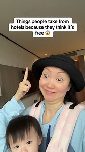 3.3M views · 10K reactions | Free hotel stuff? Not for long!  #travelhacks #freebies #funny | jeenie.weenie | Facebook