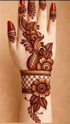 Stunning Full Back Hand Mehndi with Floral Motif | Arabic StyleHenna#viralshorts#unfreeze my account