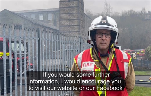 Station Manager Martin Counsell provided incident update regarding the commercial building fire on Railway Street, Stacksteads, Bacup at 9am. We have ten fire engines and an aerial ladder platform in attendance with firefighting operations are still underway. If you can see or smell smoke, please keep your windows and doors closed. Road closures remain on Newchurch Road, so please try to avoid the area. Our crews and partner agencies will have an attendance throughout today and are working toget