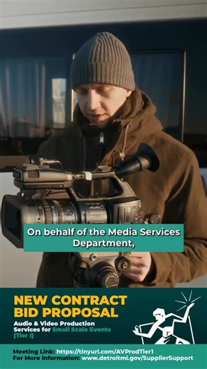 The City of Detroit is seeking qualified vendors for Audio & Video Production Services for small-scale events.📅 Pre-Proposal Meeting: March 31, 2025, at 2 PM⏳ Bid Closes: April 14, 2025, at 4 PMApply now: detroitmi.gov/SupplierSupport#DetroitBusiness #AVServices #VendorOpportunity | City of Detroit Government