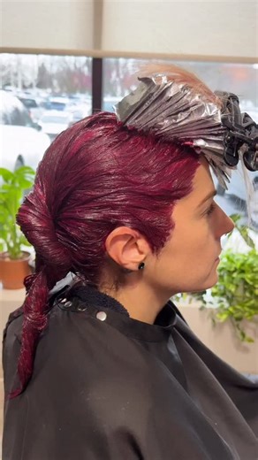 NEON BLONDE on Instagram: "Cherry-Cola Block Color Cheat Code . Vibrant Cherry Cola: @goldwellus 6RR@Pk (2/3) + 6VV@Pk (1/3) + 20 vol . Block Color Light Pink: @pravana pink + dash of periwinkle Magenta: @pravana magenta + pink . I did not pre-tone before applying her vivid hair color. . Save for inspo & formula! . #hairtrends #hairideas #hairinspo #pinkhair #blockcolor"