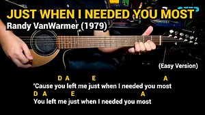 37K views · 3.3K reactions | Just When I Needed You Most - Randy VanWarmer (1979) - Easy Guitar Chords Tutorial with Lyrics | Doc OTEP Studio | Facebook