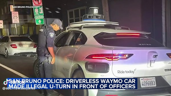 Think autonomous cars are programmed to follow traffic laws? Think again. San Bruno police officers pulled over a Waymo car with no driver Friday night while conducting a DUI crackdown. #waymo #trafficstop #sanbruno #selfdriving #abc7news